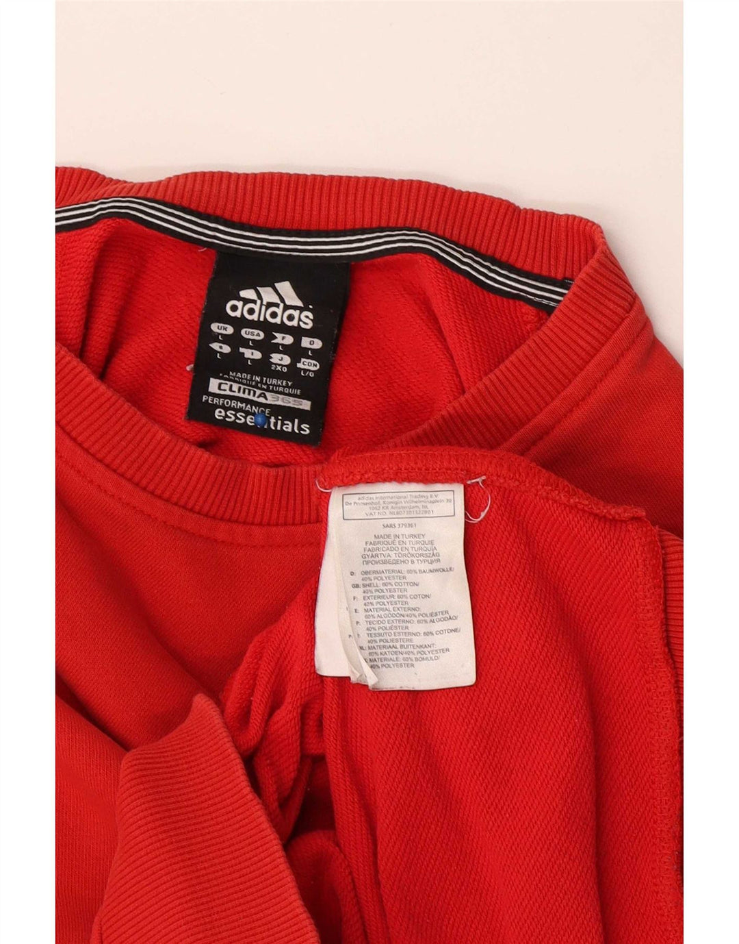 Adidas Mens Clima 365 Sweatshirt Jumper Large Red Cotton