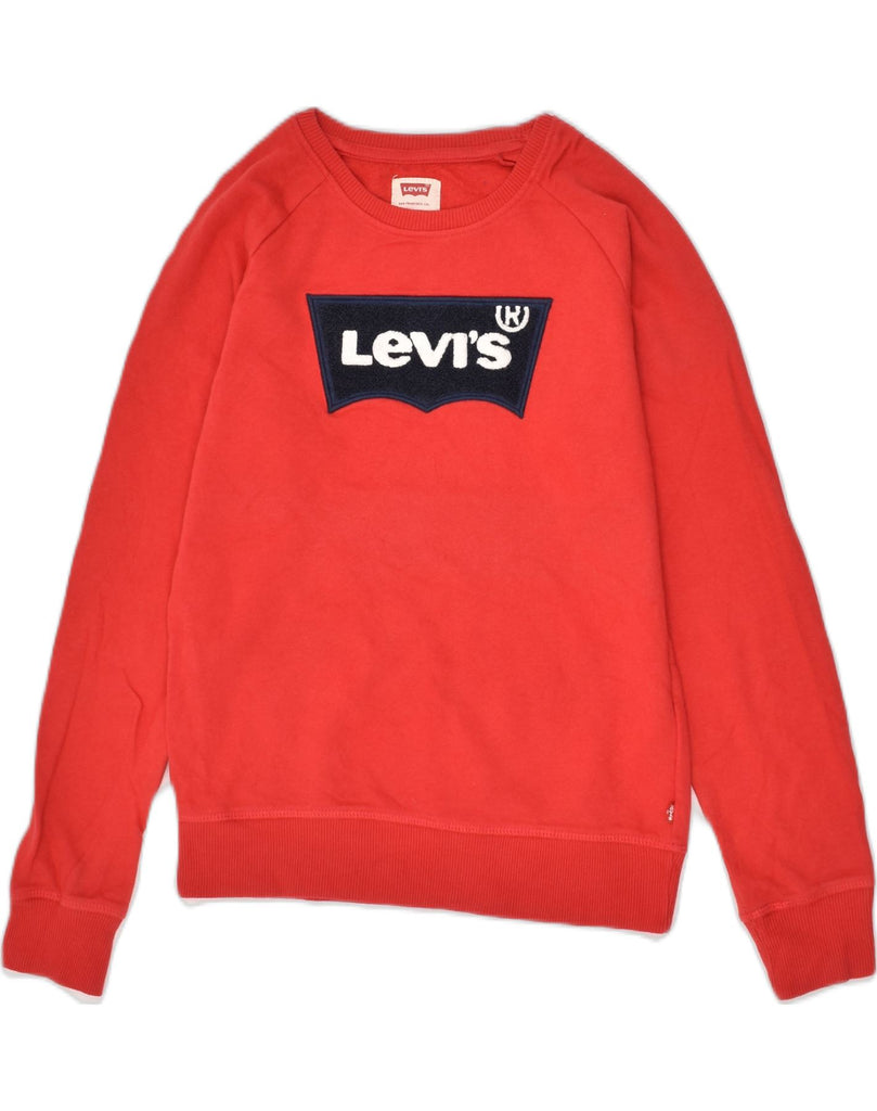 LEVI'S Boys Graphic Sweatshirt Jumper 12-13 Years Large Red Cotton | Vintage Levi's | Thrift | Second-Hand Levi's | Used Clothing | Messina Hembry 