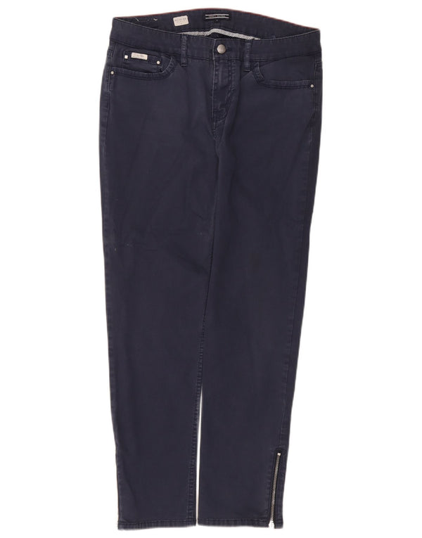 Tommy Hilfiger Womens Casual Trousers US 8 Medium W30 L27 Navy Blue