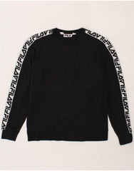 FILA Mens Graphic Sweatshirt Jumper Large Black Colourblock Cotton