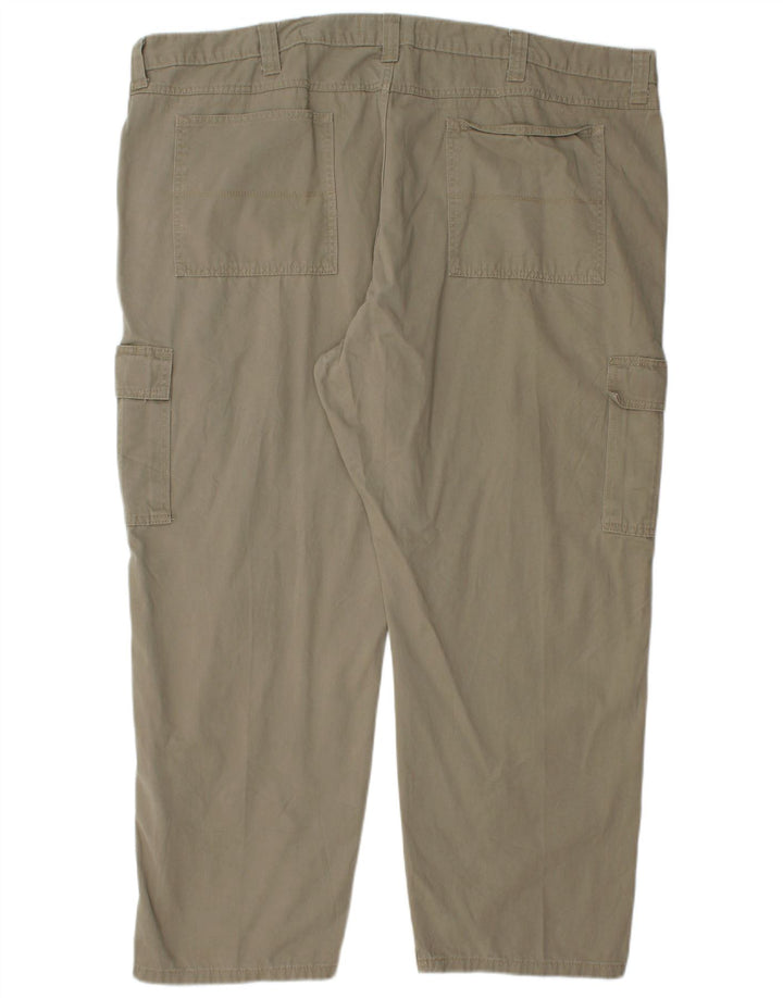 WRANGLER Mens Authentic Straight Cargo Trousers W48 L30  Khaki Cotton