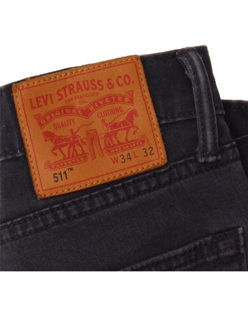 LEVI'S Mens 511 Slim Jeans W34 L32 Navy Blue Cotton Vintage Levi's and Second-Hand Levi's from Messina Hembry 