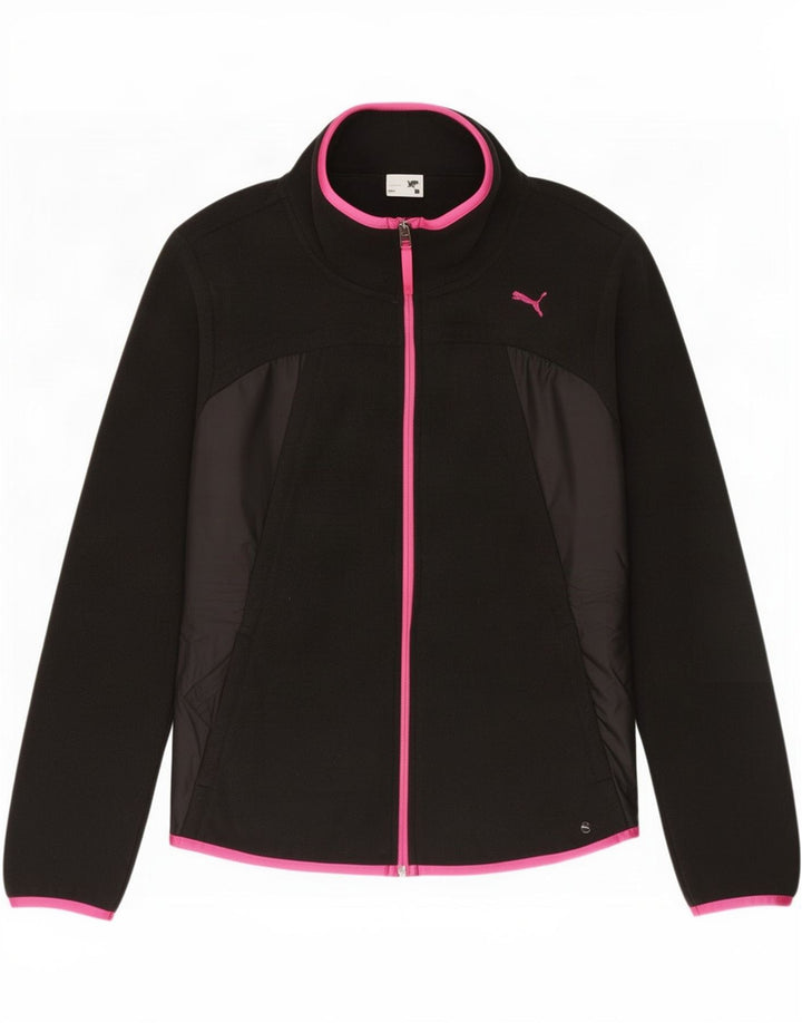 Puma Womens Fleece Jacket UK 12 Medium Black Polyester