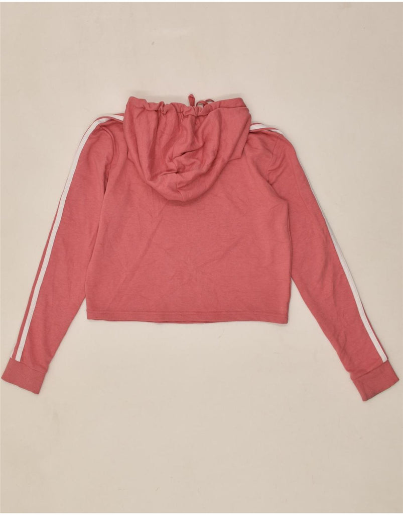 ADIDAS Womens Crop Hoodie Jumper UK 4/6 XS Pink Cotton | Vintage Adidas | Thrift | Second-Hand Adidas | Used Clothing | Messina Hembry 