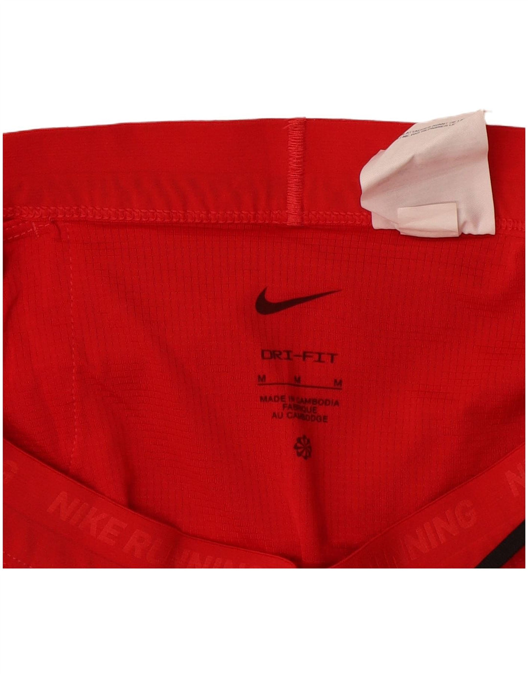 NIKE Womens Dri Fit Graphic Sport Shorts UK 14 Medium  Red Polyester
