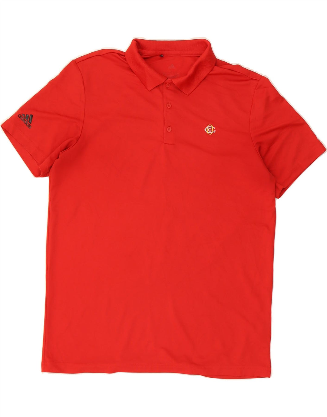 ADIDAS Mens Polo Shirt Large Red Polyester Vintage Adidas and Second-Hand Adidas from Messina Hembry 