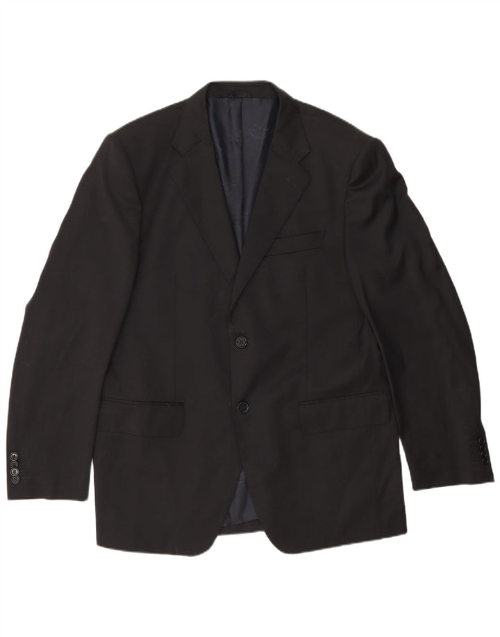 Paul & Shark Mens 2 Button Blazer Jacket IT 52 XL Black Viscose