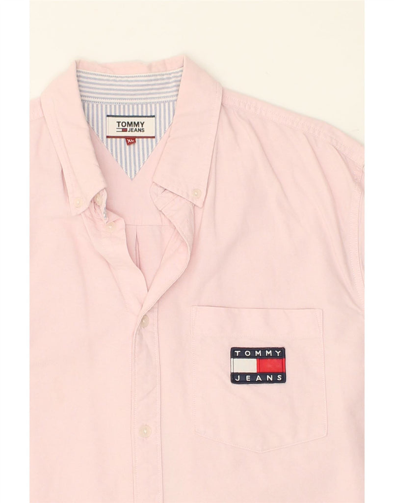 TOMMY HILFIGER Mens Shirt XL Pink Cotton | Vintage Tommy Hilfiger | Thrift | Second-Hand Tommy Hilfiger | Used Clothing | Messina Hembry 