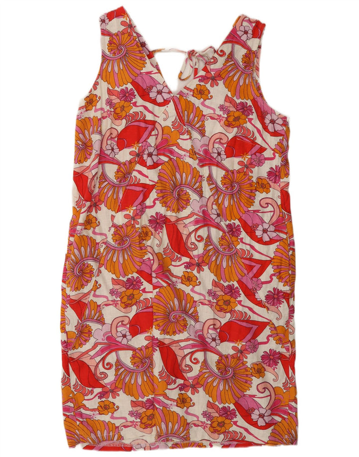 NEXT Womens Sleeveless Shift Dress UK 16 Large Multicoloured Floral Cotton