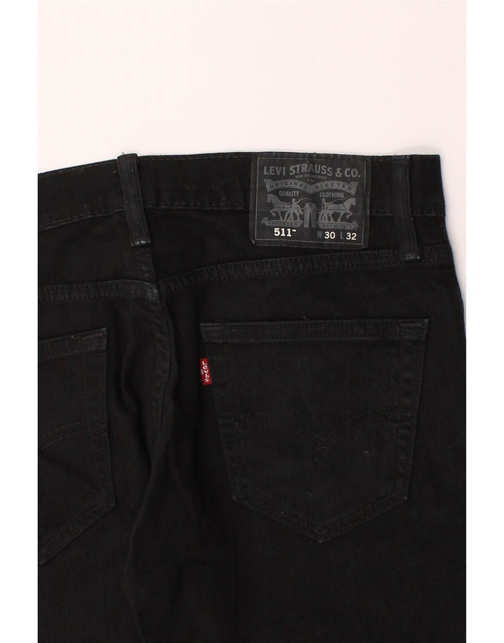 LEVI'S Mens 511 Slim Jeans  W30 L32 Black Cotton Vintage Levi's and Second-Hand Levi's from Messina Hembry 