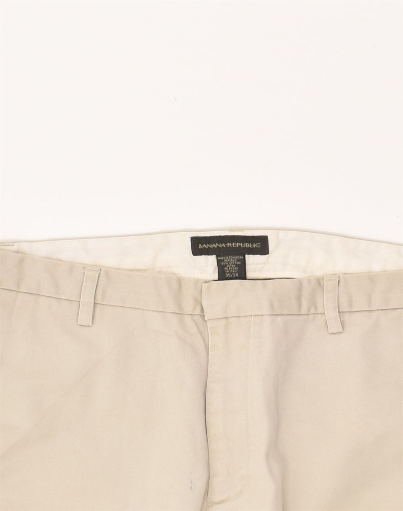 BANANA REPUBLIC Mens Straight Chino Trousers W35 L34 Grey Cotton | Vintage Banana Republic | Thrift | Second-Hand Banana Republic | Used Clothing | Messina Hembry 