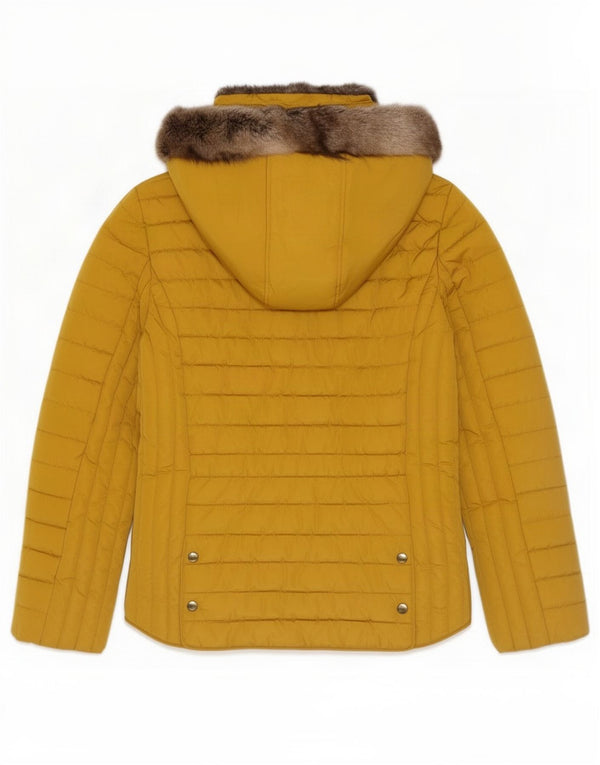 Joules Womens Hooded Padded Jacket UK 18 XL Yellow Polyester