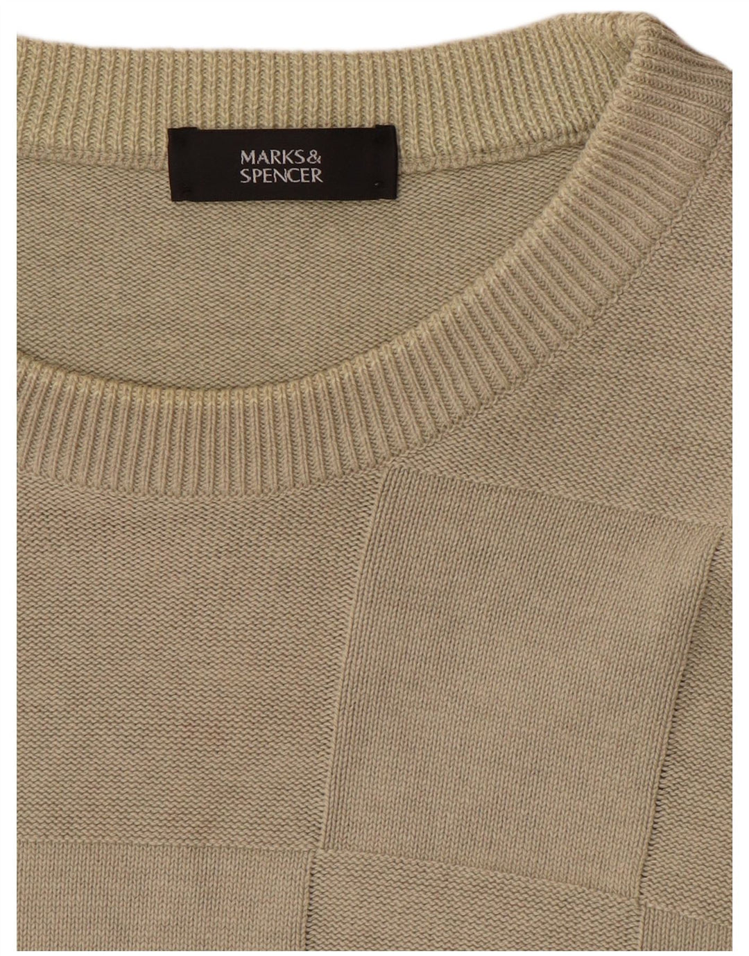 Marks & Spencer Mens Crew Neck Jumper Sweater Large Beige