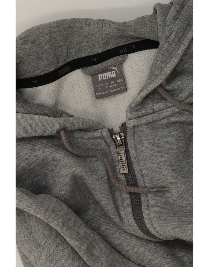 Puma Mens Zip Hoodie Sweater Small Grey Flecked