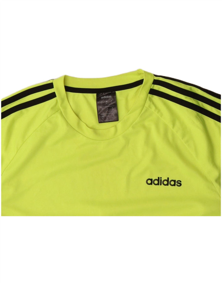 ADIDAS Mens Climalite T-Shirt Top Medium Green Polyester
