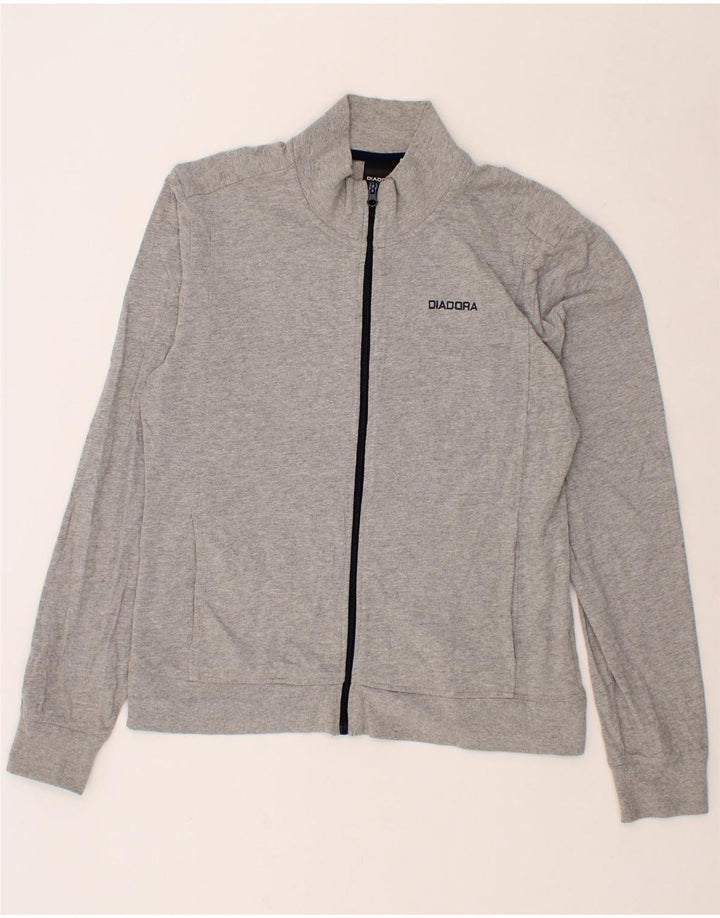 DIADORA Womens Tracksuit Top Jacket UK 20 2XL Grey Cotton Vintage Diadora and Second-Hand Diadora from Messina Hembry 