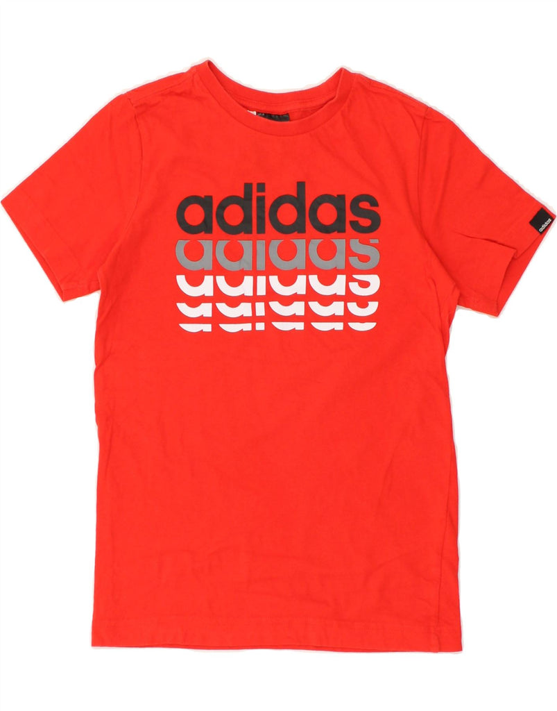 ADIDAS Boys Graphic T-Shirt Top 9-10 Years Red Cotton | Vintage Adidas | Thrift | Second-Hand Adidas | Used Clothing | Messina Hembry 