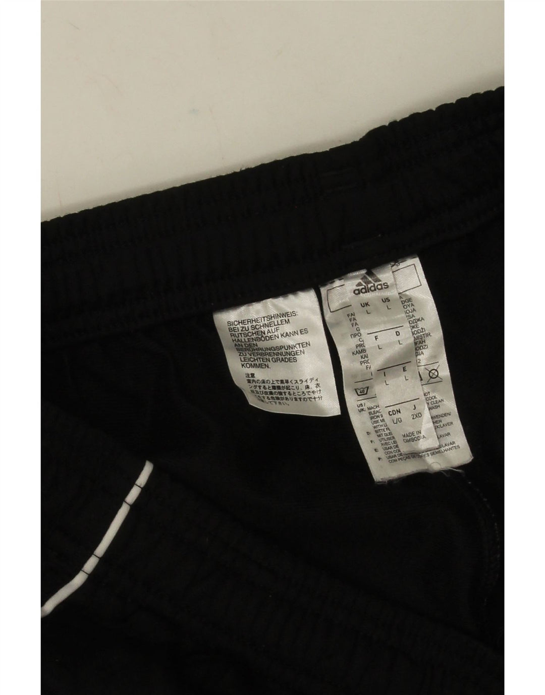 Adidas Mens Tracksuit Trousers Joggers Large Black Polyester