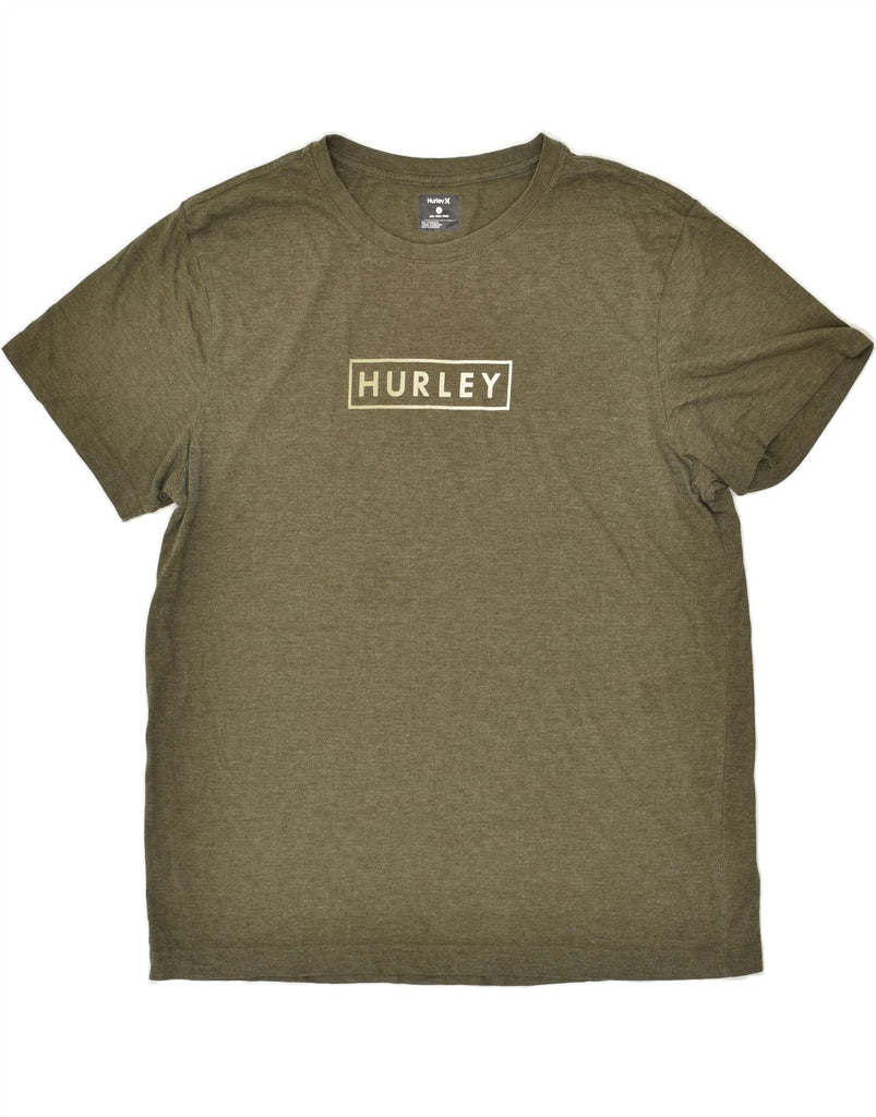 HURLEY Mens Graphic T-Shirt Top Large Khaki Cotton | Vintage Hurley | Thrift | Second-Hand Hurley | Used Clothing | Messina Hembry 