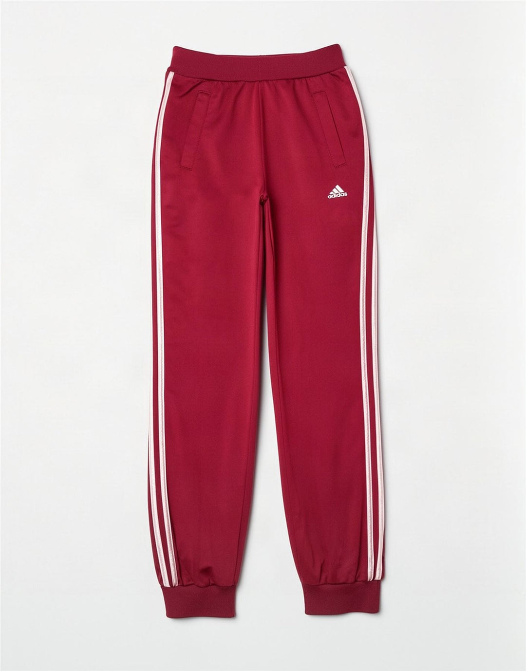 Adidas Womens Tracksuit Trousers Joggers UK 16 Large Maroon Polyester