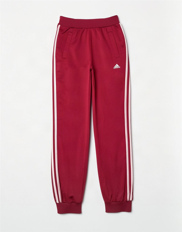Adidas Womens Tracksuit Trousers Joggers UK 16 Large Maroon Polyester