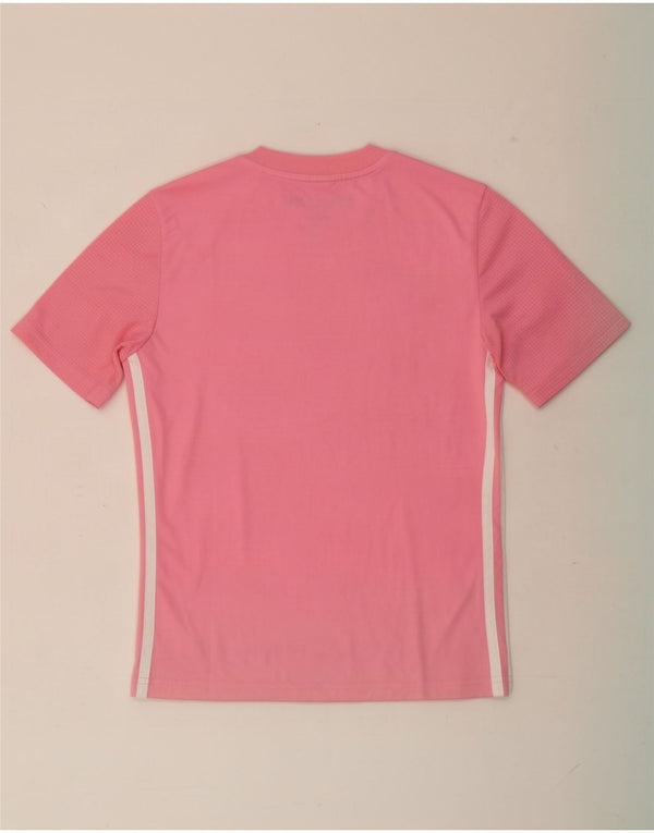 Adidas Girls Aeroready T-Shirt Top 11-12 Years Pink Polyester