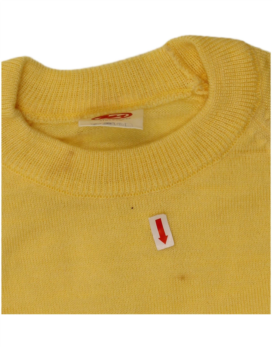 VINTAGE Womens Crew Neck Jumper Sweater UK 16 Large Yellow