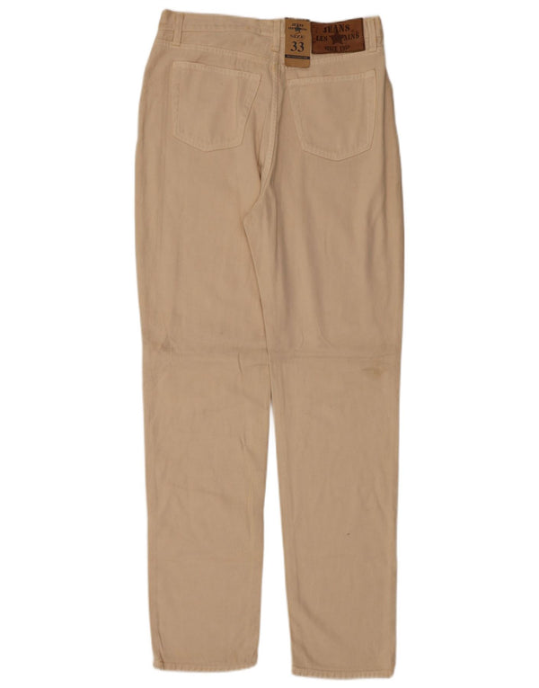 Les Copains Womens Tapered Jeans W33 L32 Beige Cotton