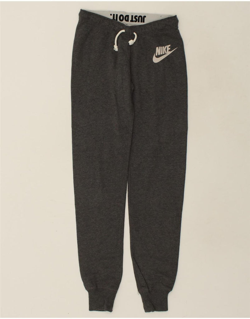 NIKE Womens Tracksuit Trousers Joggers UK 6 XS Grey Cotton | Vintage Nike | Thrift | Second-Hand Nike | Used Clothing | Messina Hembry 