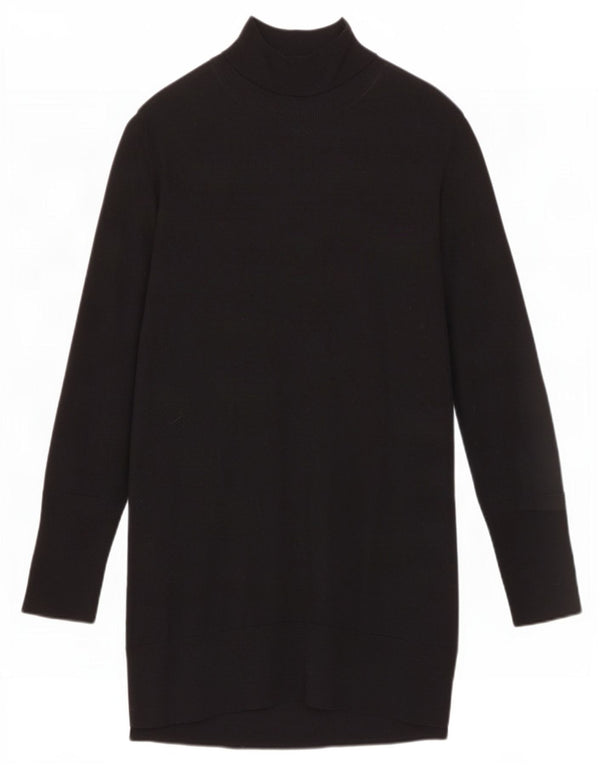 Cos Womens Long Sleeve Jumper Dress UK 14 Medium Black Wool