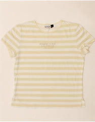 MURPHY & NYE Womens Graphic T-Shirt Top UK 14 Large Beige Striped