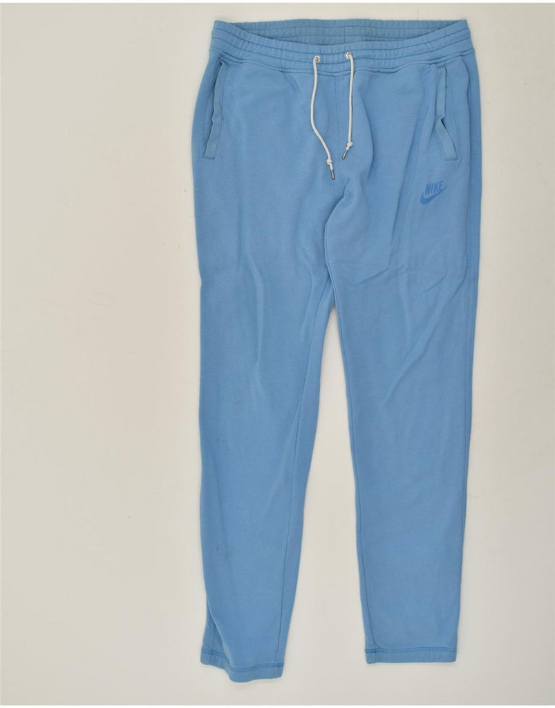 NIKE Mens Tracksuit Trousers Medium Blue Cotton | Vintage Nike | Thrift | Second-Hand Nike | Used Clothing | Messina Hembry 