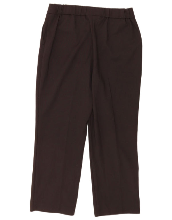 Marks & Spencer Womens Straight Cropped Trousers UK 10 Small W28 L23 Black