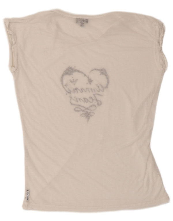Armani Jeans Womens Graphic T-Shirt Top EU 40 Medium White