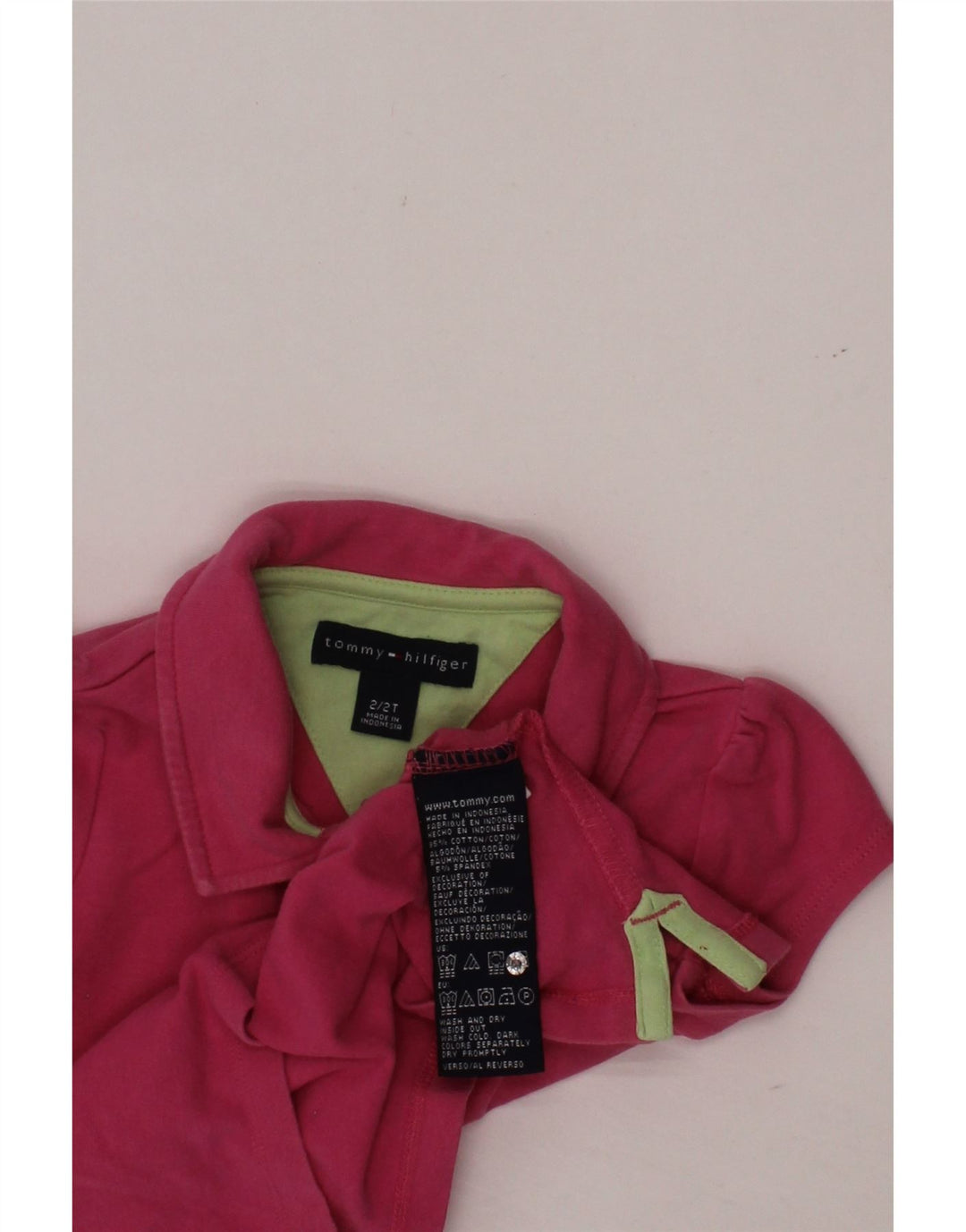 TOMMY HILFIGER Baby Girls Polo Shirt 18-24 Months Pink Cotton