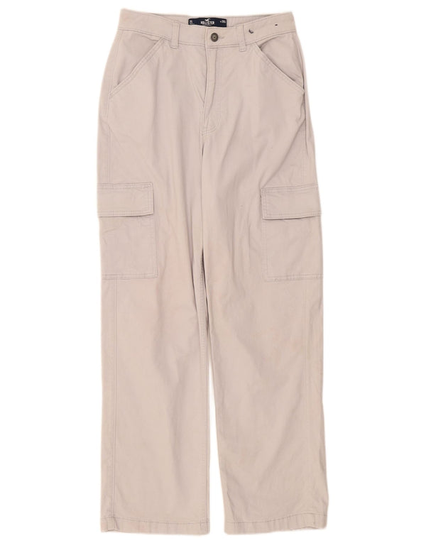 Hollister Womens Dad High Waist Cargo Trousers US 2 XS W26 L28 Grey