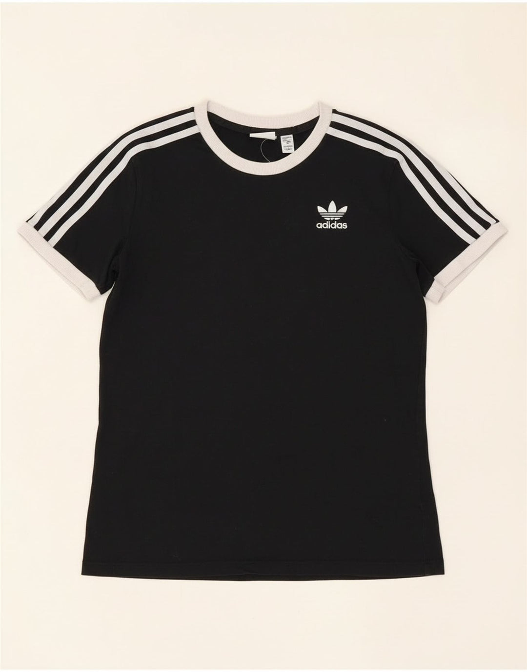 Adidas Womens T-Shirt Top UK 8 Small Black Cotton