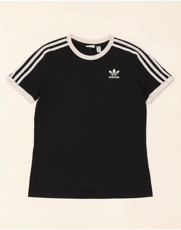 Adidas Womens T-Shirt Top UK 8 Small Black Cotton