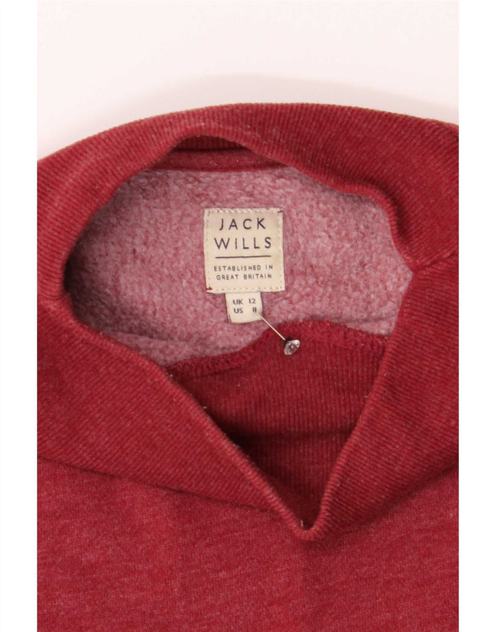 Jack Wills Womens Oversized Sweatshirt Jumper UK 12 Medium Red Cotton