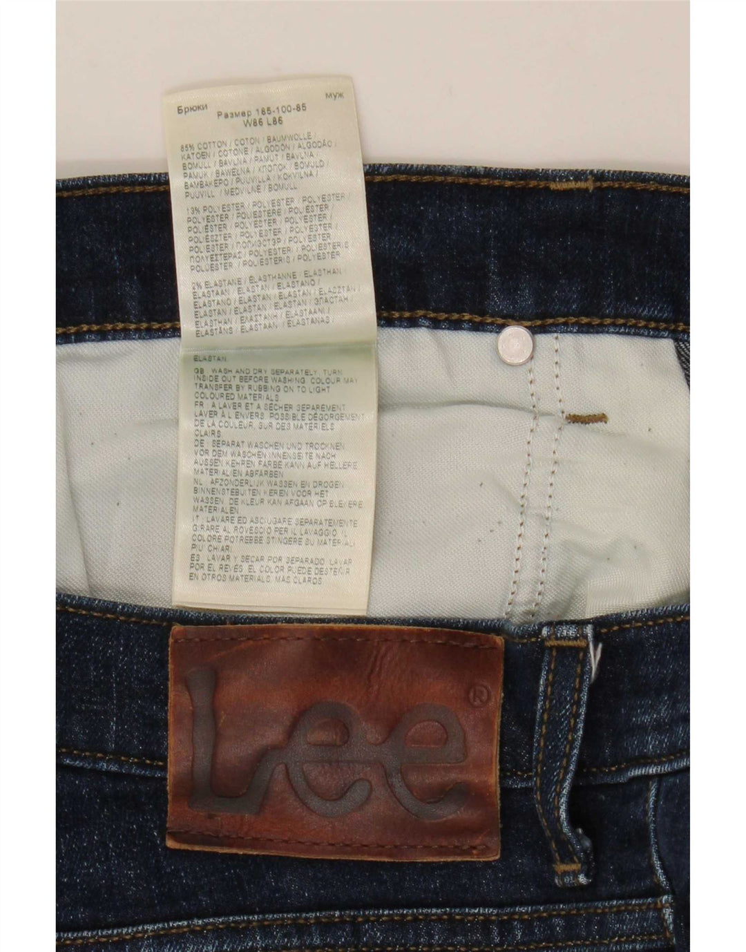 Lee Mens Rider Slim Jeans  W34 L34 Blue Cotton