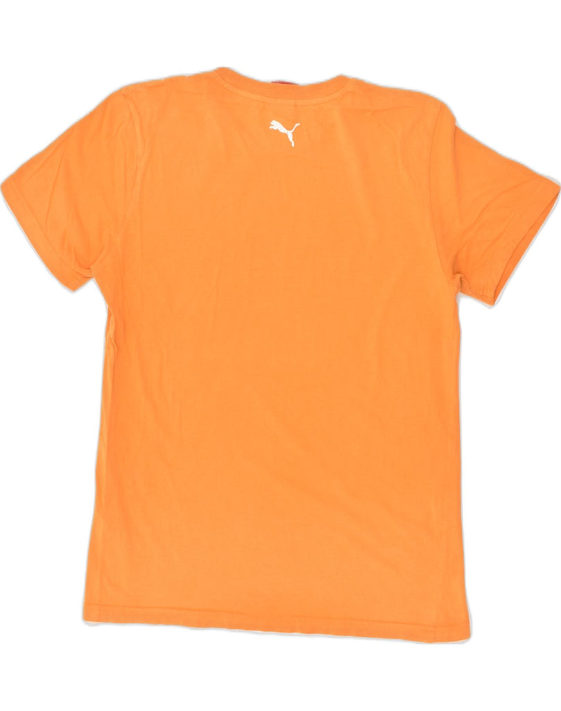 PUMA Mens Graphic T-Shirt Top Small Orange Cotton | Vintage Puma | Thrift | Second-Hand Puma | Used Clothing | Messina Hembry 