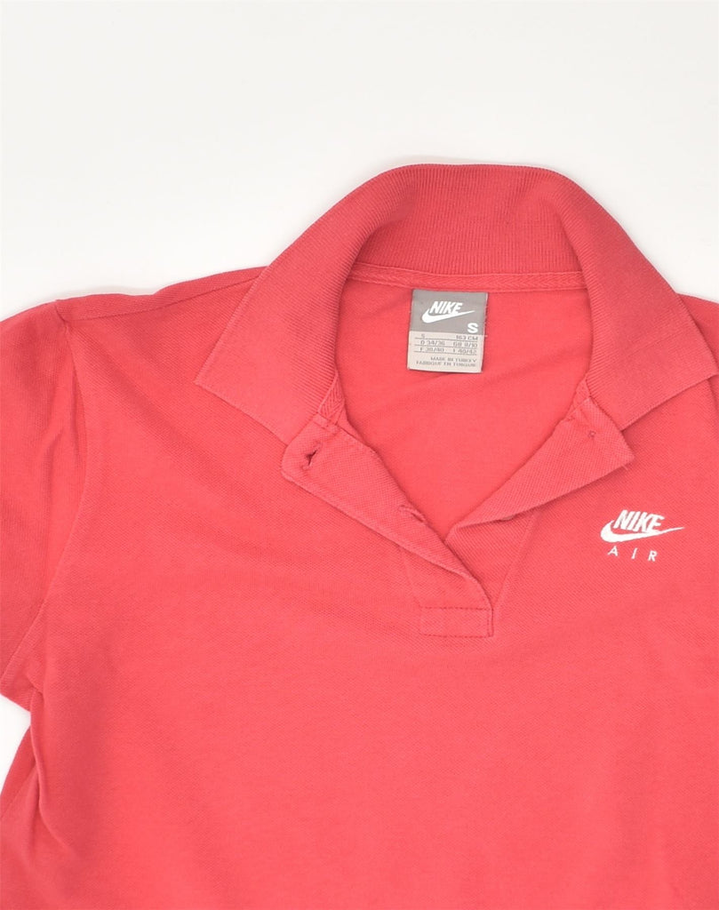 NIKE Womens Air Polo Shirt UK 8/10 Small Red Cotton | Vintage Nike | Thrift | Second-Hand Nike | Used Clothing | Messina Hembry 