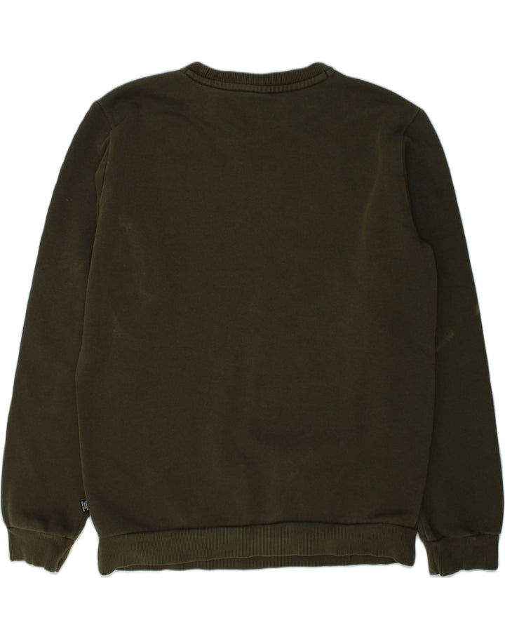 PUMA Boys Graphic Sweatshirt Jumper 13-14 Years Khaki Cotton | Vintage Puma | Thrift | Second-Hand Puma | Used Clothing | Messina Hembry 