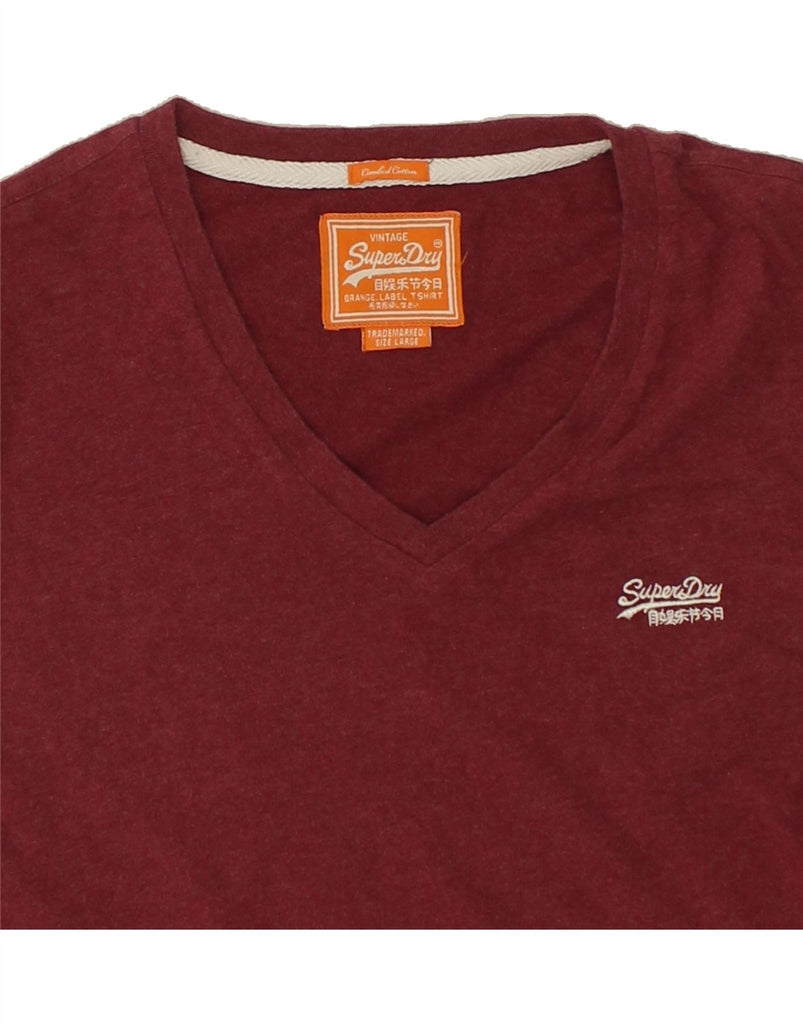 SUPERDRY Mens T-Shirt Top Large Maroon Cotton | Vintage Superdry | Thrift | Second-Hand Superdry | Used Clothing | Messina Hembry 