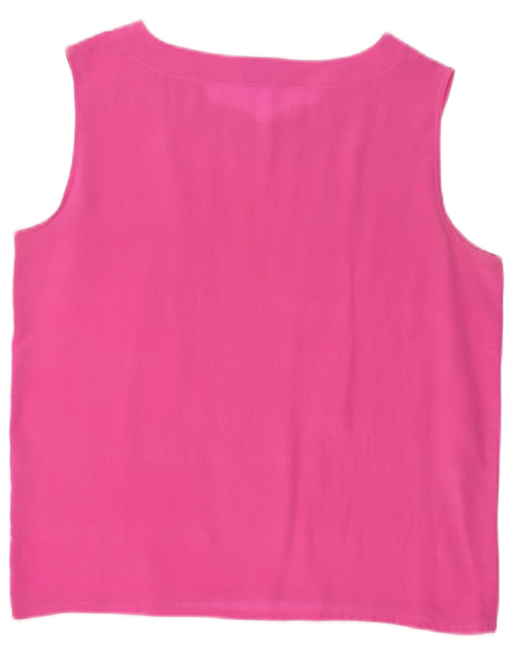 Douglas Womens Sleeveless Blouse Top UK 14 Medium Pink Silk
