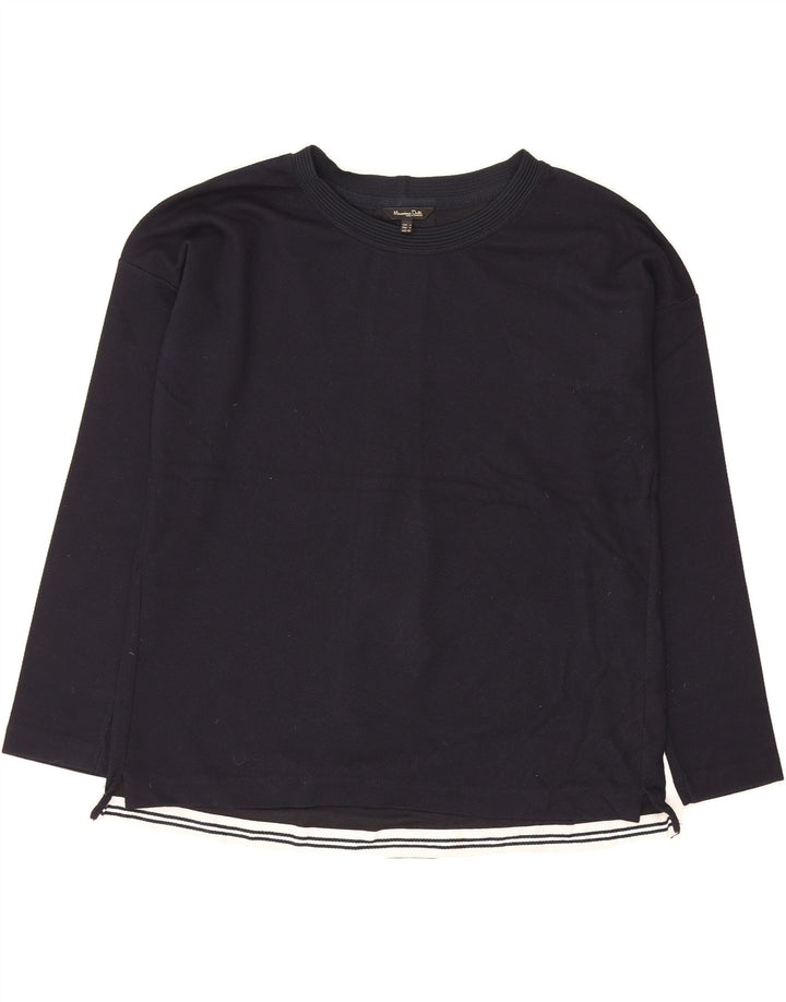 MASSIMO DUTTI Womens Oversized Top Long Sleeve UK 10 Small Navy Blue Vintage Massimo Dutti and Second-Hand Massimo Dutti from Messina Hembry 
