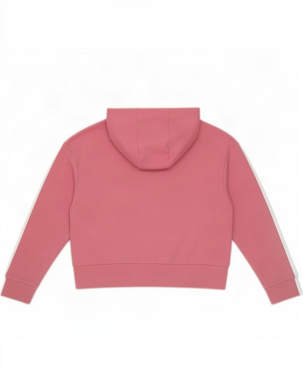 Adidas Girls Crop Graphic Hoodie Jumper 10-11 Years Pink Cotton
