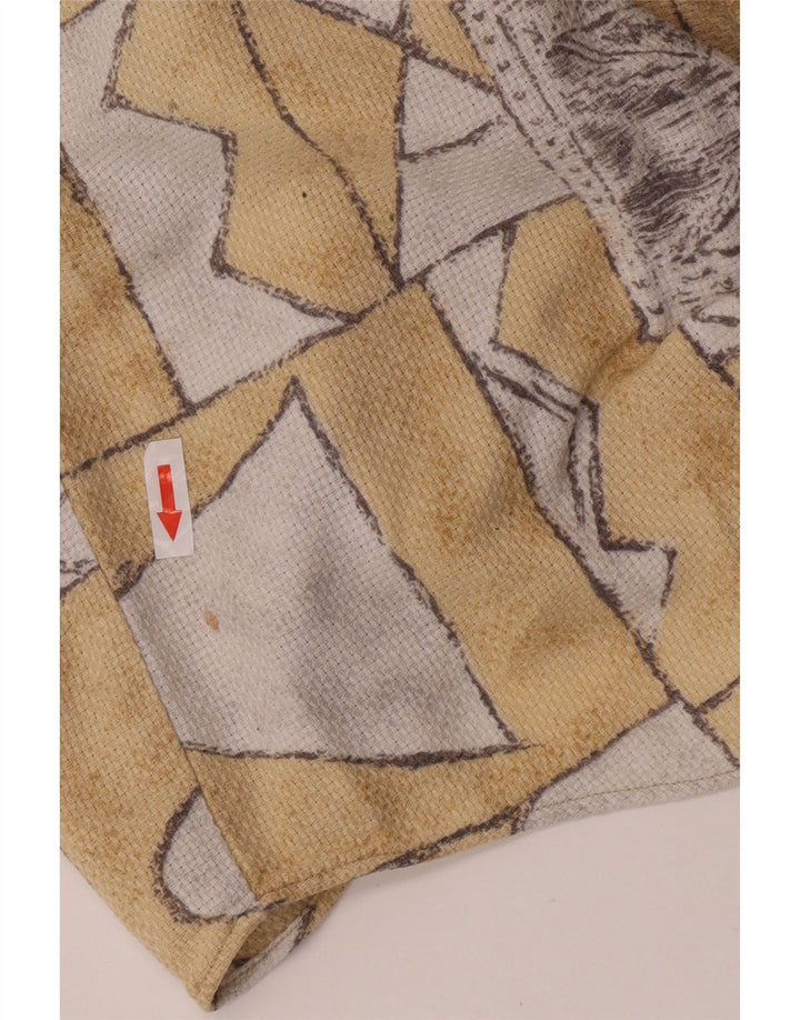 E.B. Company Mens Short Sleeve Shirt Size 37/38 Small Beige Geometric