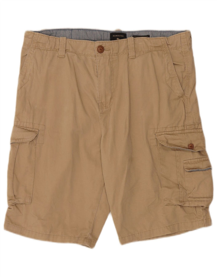 QUIKSILVER Mens Cargo Shorts W34 Large Beige Cotton
