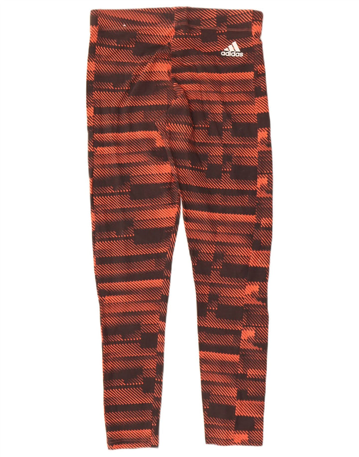 Adidas Womens Graphic Leggings UK 10 Small  Brown Striped
